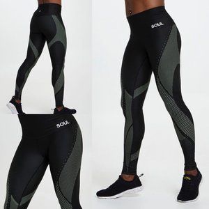 Lululemon Mapped Out HR Tight 28" Leggings Size 8 Black/Florid Flash Soul Cycle